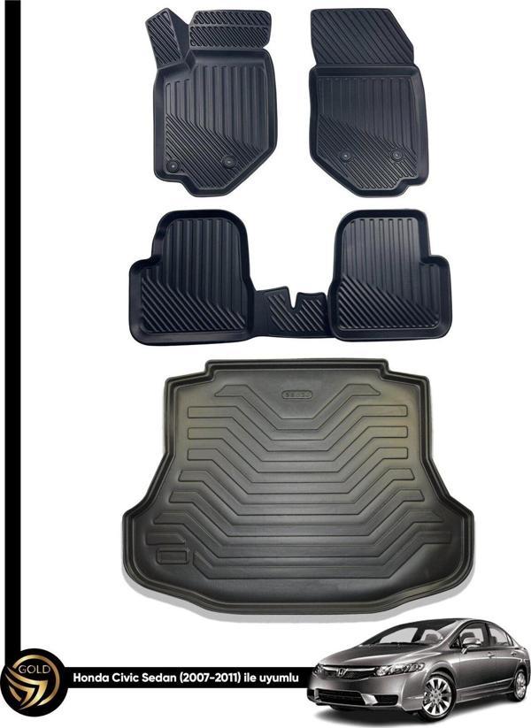 Honda Civic 3D Havuzlu Paspas Sedan 2007-2011 + Bagaj Havuzu İkili Set - Image 1