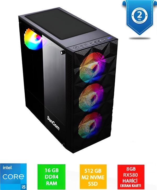SunCom Gaming SG1-126 i5-12400F 16GB 512SSD RX580 FreeDOS Masaüstü Bilgisayar - Image 1