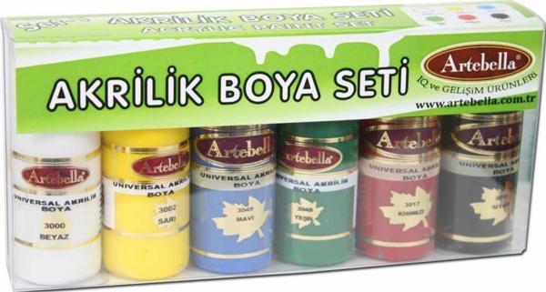 Artebella 6'lı Universal Akrilik Boya 30 ml Set 1 - Image 1