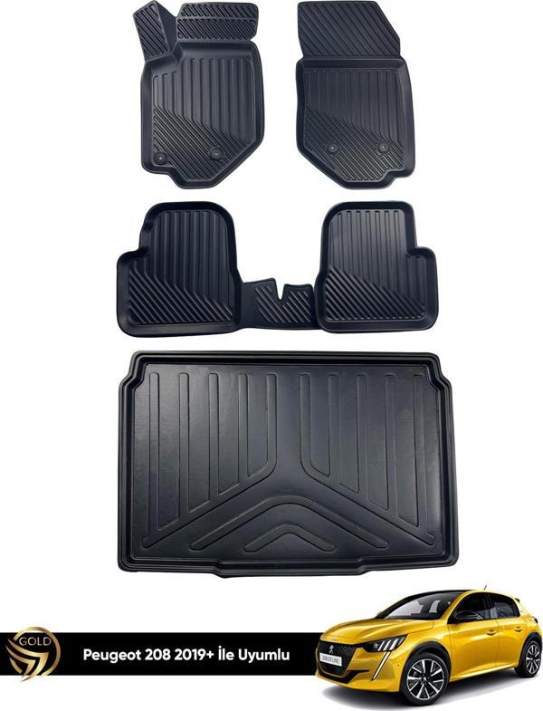 Peugeot 208 3D Havuzlu Paspas 2019-2023 + Bagaj Havuzu İkili Set - Image 1