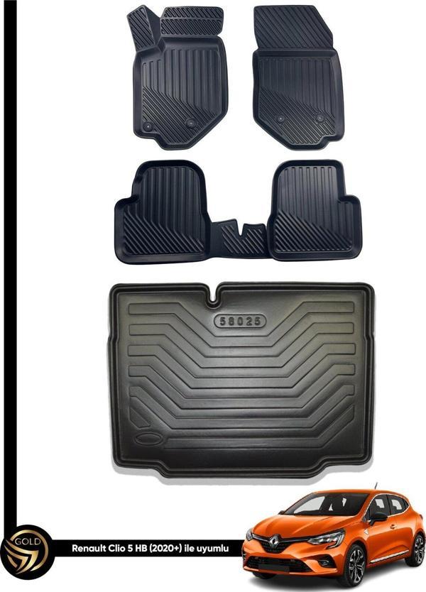 Renault Clio 5 3D Havuzlu Paspas Hatchback 2020 Sonrası + Bagaj Havuzu İkili Set - Image 1