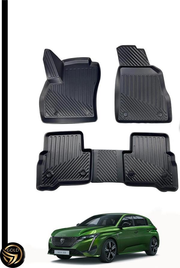 Peugeot 308 2021-2024 3D Havuzlu Oto Paspas Kauçuk Sky - Image 1