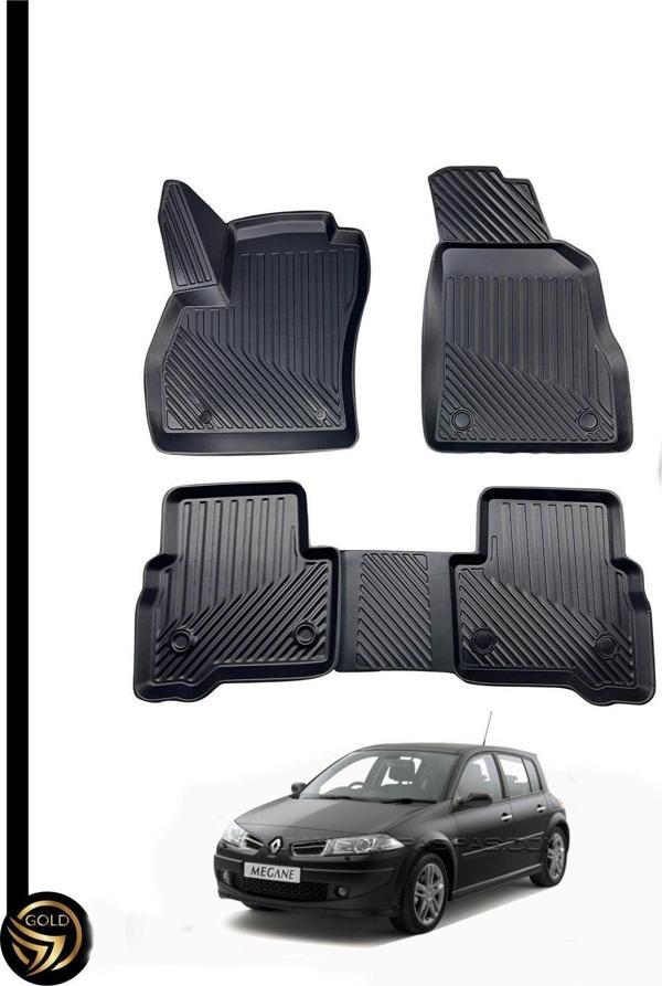 Renault Megane 2 Hatchback 3D Havuzlu Oto Paspas Kauçuk Sky - Image 1