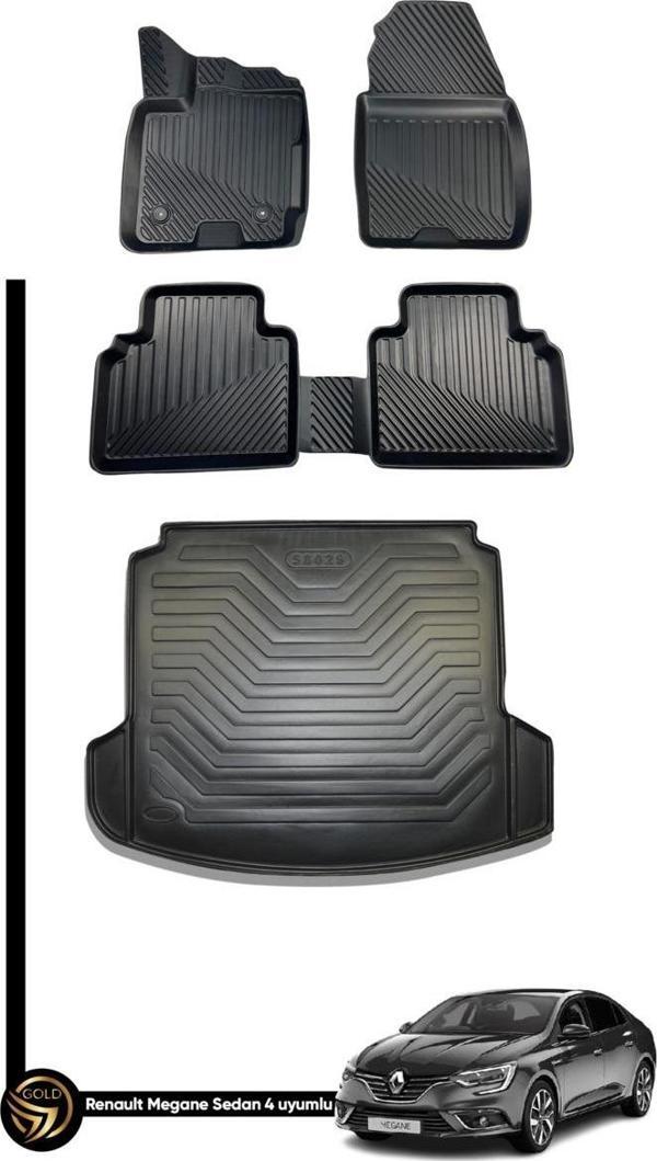 Renault Megane 4 3D Havuzlu Paspas Sedan + Bagaj Havuzu İkili Set - Image 1