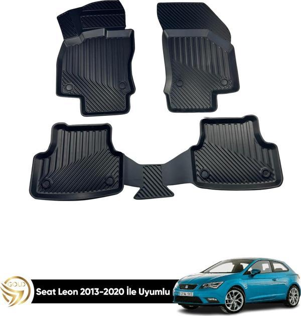 Seat Leon 3D Havuzlu Oto Paspas 2013-2020 Kauçuk Sky - Image 1