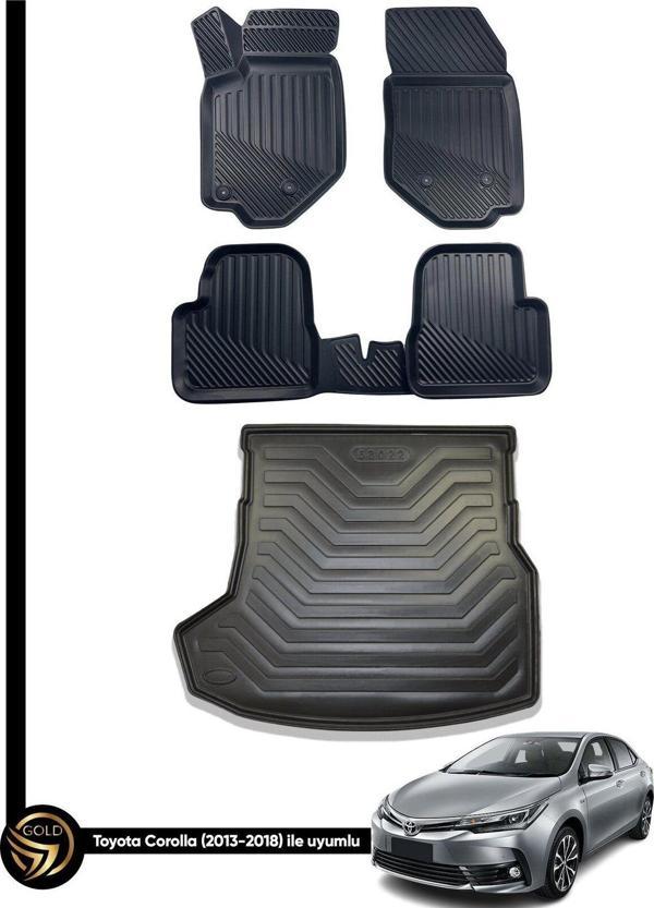 Toyota Corolla 3D Havuzlu Paspas Sedan 2013-2018 + Bagaj Havuzu İkili Set - Image 1
