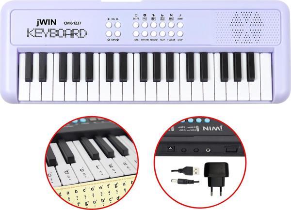 Jwin CMK-1237 37 Tuşlu Elektronik Org (Etiket. Adaptör Hediye) - Mor - Image 1