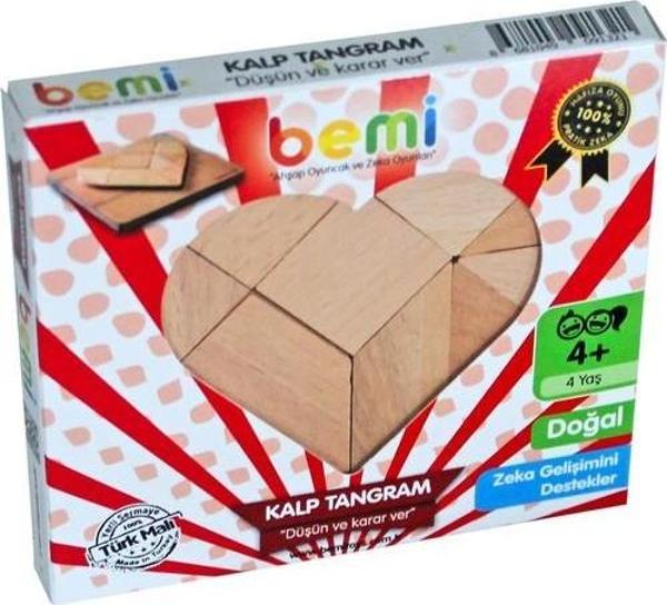 Kalp Tangram Ahşap Tablalı - Image 1