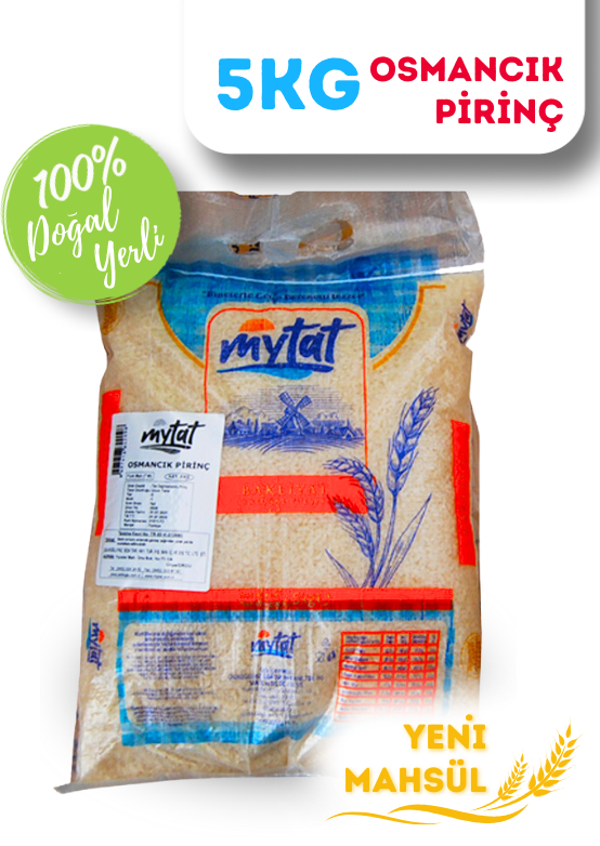 Mytat Doğal Yerli Üretim Osmancık Pirinç 5 kg (ÇUVAL) - Image 1