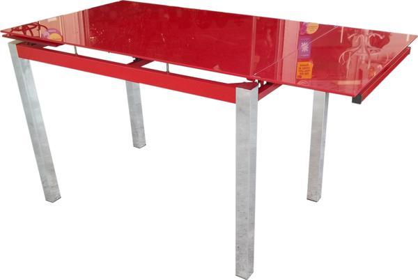 Masa 12360 CAM LAZER YPIŞTIRMA Metal nikelaj ayak Kırmızı TEMPER Cam El Yapım - Image 1