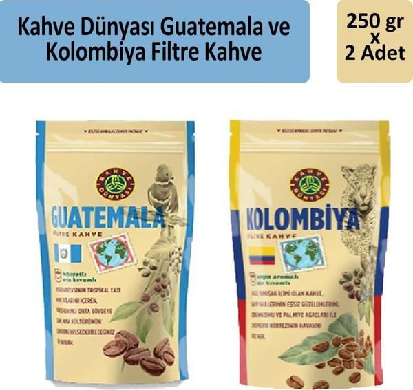 Kahve Dünyası Kolombiya ve Guatemala Filtre Kahve 250 gr x 2 Adet - Image 1