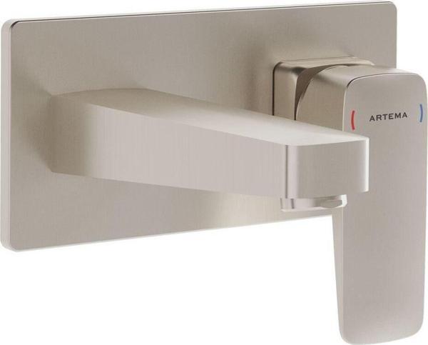 A4273834-Artema Root Square Ankastre Lavabo Bataryası Sıva Üstü Fırçalı Nikel - Image 1
