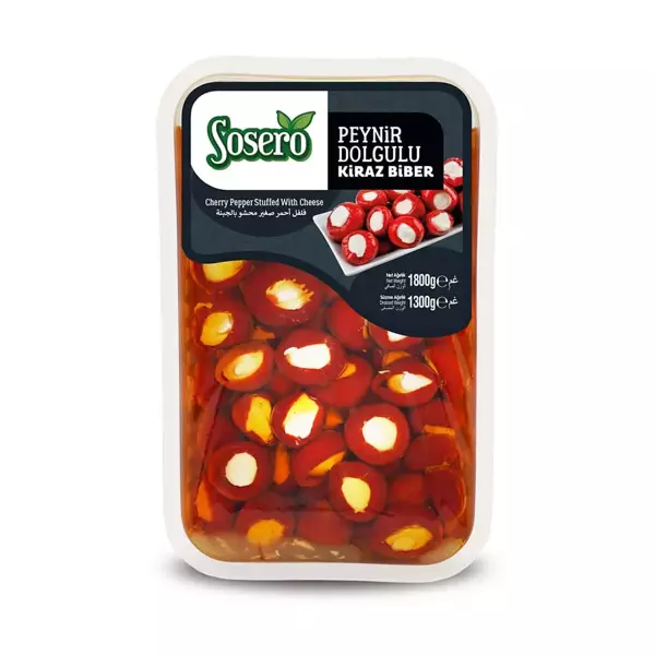 SOSERO PEYNİR DOLGULU KİRAZ BİBER 1800G VAKUM TABAK - Image 1