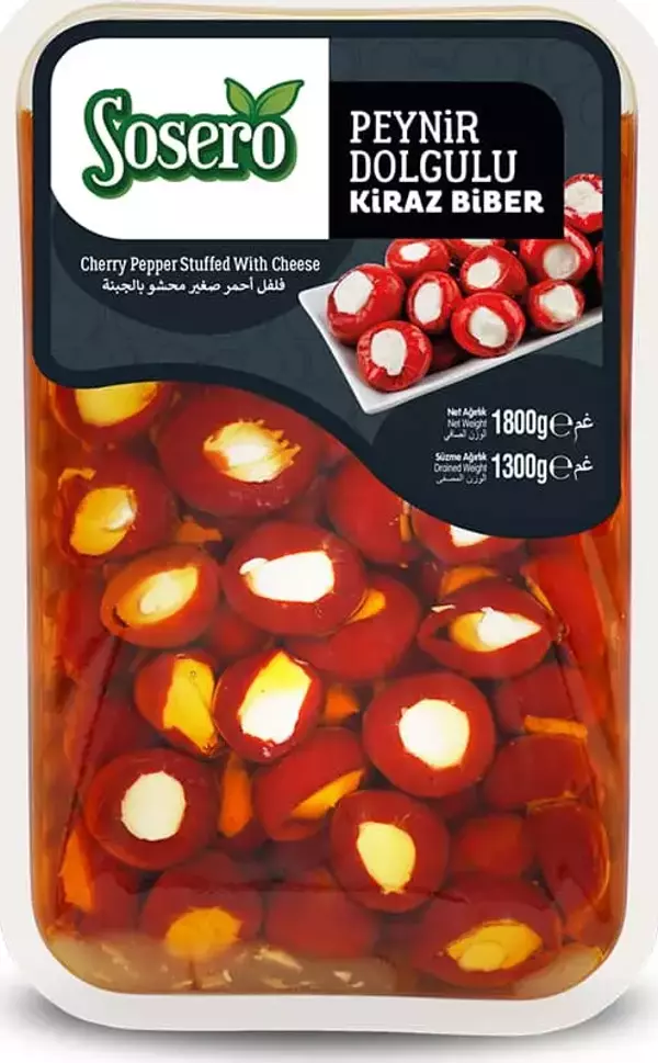 SOSERO PEYNİR DOLGULU KİRAZ BİBER 1800G VAKUM TABAK - Image 1