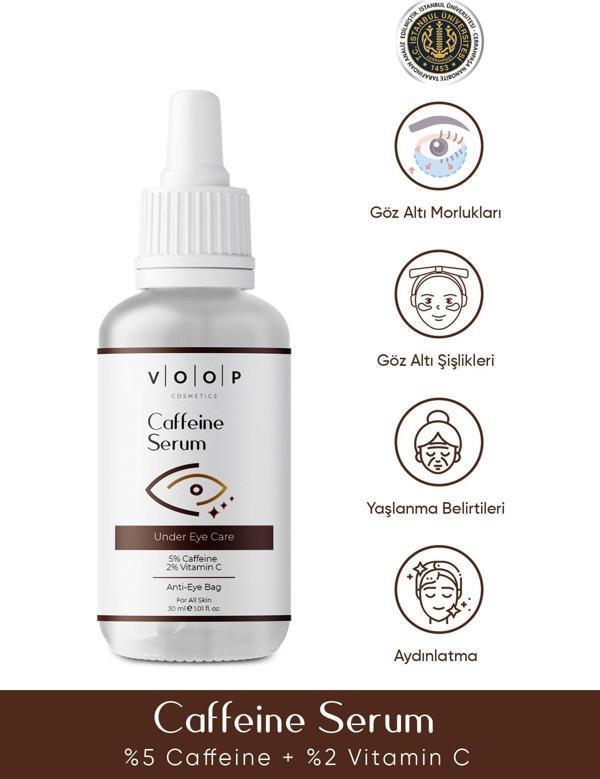 Voop Kafein Göz Serumu - 30 Ml | Göz Altı Morlukları Ve Torbalanma Karşıtı (5% Caffeine + 2% Vitamin C) - Image 1