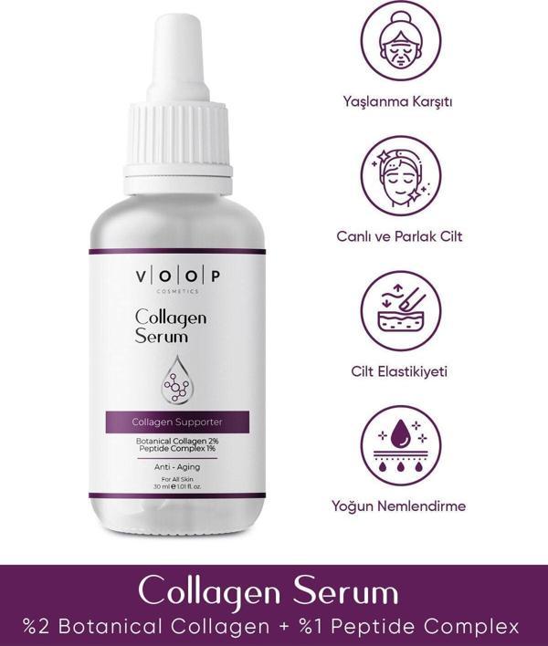 Voop Kolajen Cilt Bakımı Serumu - 30 Ml Yapısını Destekleyici&yaşlanma Karşıtı %2botanik Kolajen%1 Peptit - Image 1