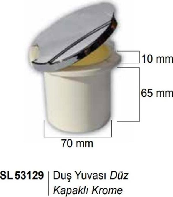Sealux Duş Yuvası Kromaj Kapaklı - Image 1