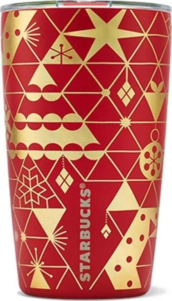 Starbucks Kırmızı Yıldız Desenli Paslanmaz Çelik Termos Bardak 355 Ml - Image 1