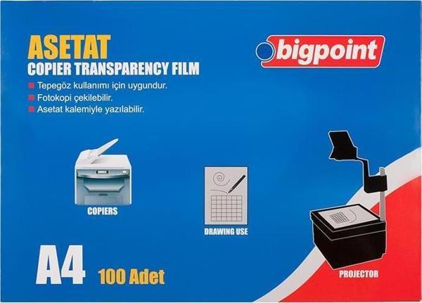 Bigpoint Fotokopi Asetatı A4 100 Mikron 100'lü Kutu - Image 1