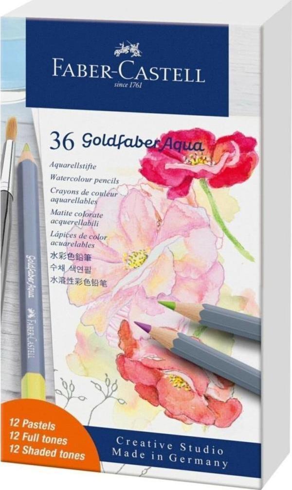 Faber-Castell Goldfaber Aqua Sulandırılabilir Boya Kalemi 36'LI Pastel Renkler - Image 1