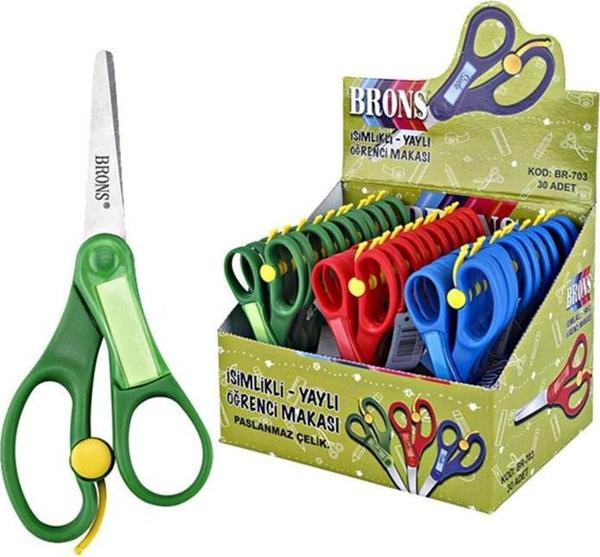 Brons Br-703 Öğrenci Makası Yaylı İsmlik - Image 1