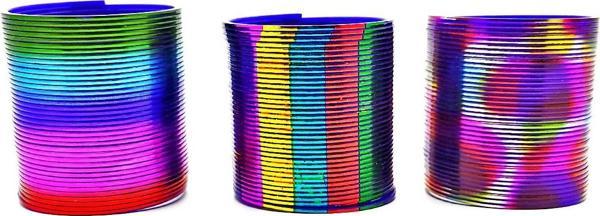 Metalik Renkli Stres Yayı Desenli Oyuncak Stres Yayı - 5 cm çapında - 1 Adet - Image 1
