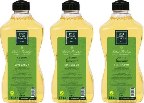 Eyüp Sabri Tuncer Sıvı Sabun Çeşme Limonu 1,5 lt x 3 Adet - Image 1