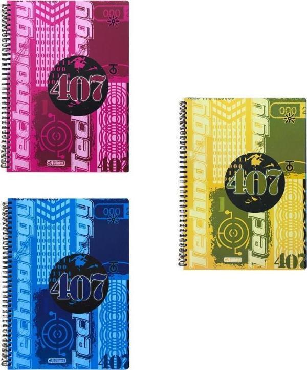 Özgün 407 A4 Karton Kapak Spiralli Defter 120 Yp. Kareli 3 Adet - Image 1