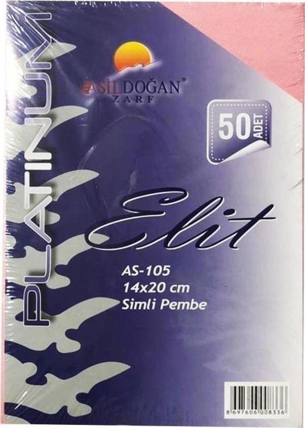 Asil 14x20 Zarf Simli Pembe 170 GR 50'li AS-105 - Image 1