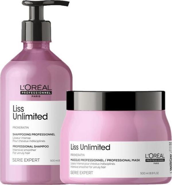 L'Oréal Professionnel Serie Expert Liss Unlimited 500 ml Saç Bakım Seti - Image 1