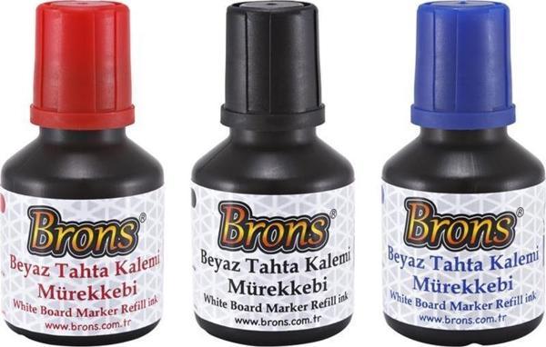 Brons Tahta Kalem Mürekkebi 30 cc Siyah Mavi Kırmızı - Image 1