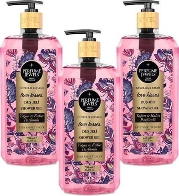 Eyüp Sabri Tuncer Love Kisses Duş Jeli 750 ml x 3 Adet - Image 1
