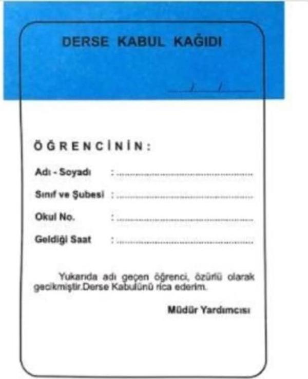 Gülpaş 457 Öğrenci Ders Kabul Kağıdı Geç Kağıdı 100 Yaprak (457) - Image 1
