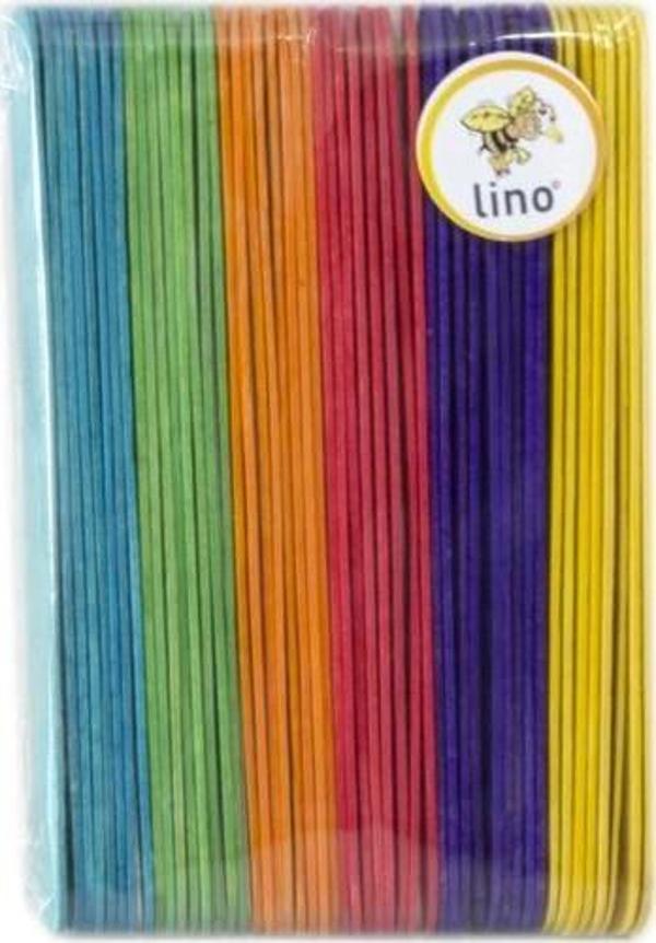 Lino Ahşap Çubuk Renkli 15 Cm. 50'li - Image 1