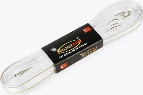 Nazarone Saten Simli Kurdele 1CM-10MT-BEYAZ(101) - Image 1