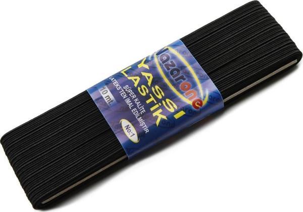 Nazarone Yassı Lastik No:1 10 mt Siyah - Image 1