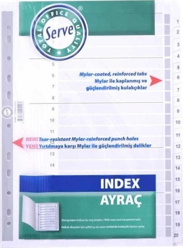 Serve Ayraç A4 1-20 Rakam SV-5326 - Image 1