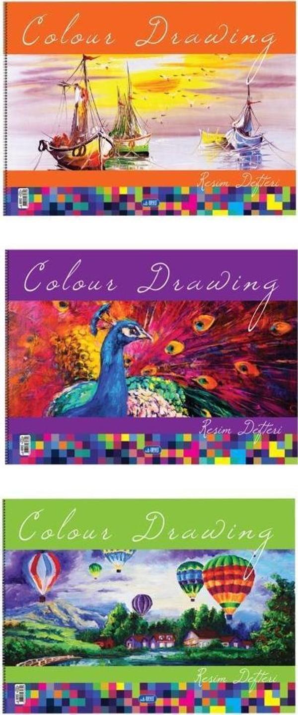 Umut Spiralli Resim Defteri 25x35 15Yaprak 3'lü - Image 1