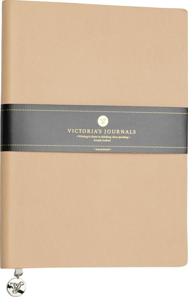 Victoria's Journals Smyth Classic Esnek Kapak Çizgili Defter, 14.8x21 cm -Bej - Image 1