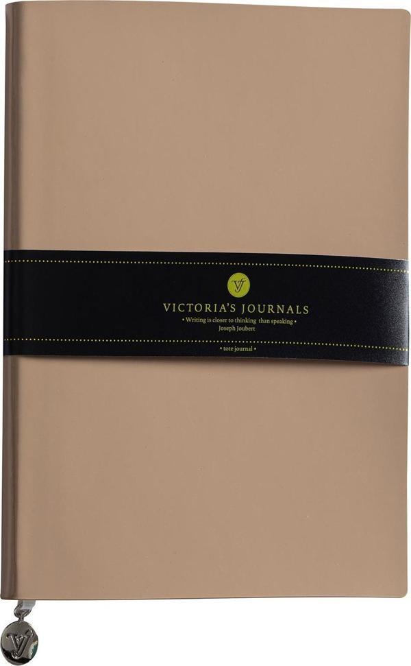 Victoria's Journals Smyth Rugan Esnek Kapak Çizgili Defter, 14.8x21 cm -Bej - Image 1