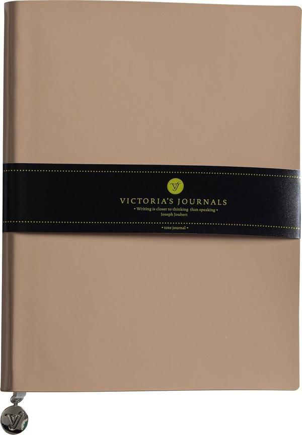 Victoria's Journals Smyth Rugan Esnek Kapak Çizgili Defter, 19x25 cm -Bej - Image 1