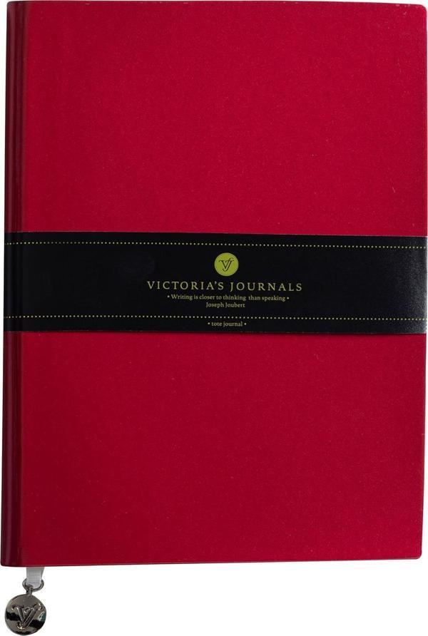 Victoria's Journals Smyth Rugan Esnek Kapak Çizgili Defter, 19x25 cm -Kırmızı - Image 1