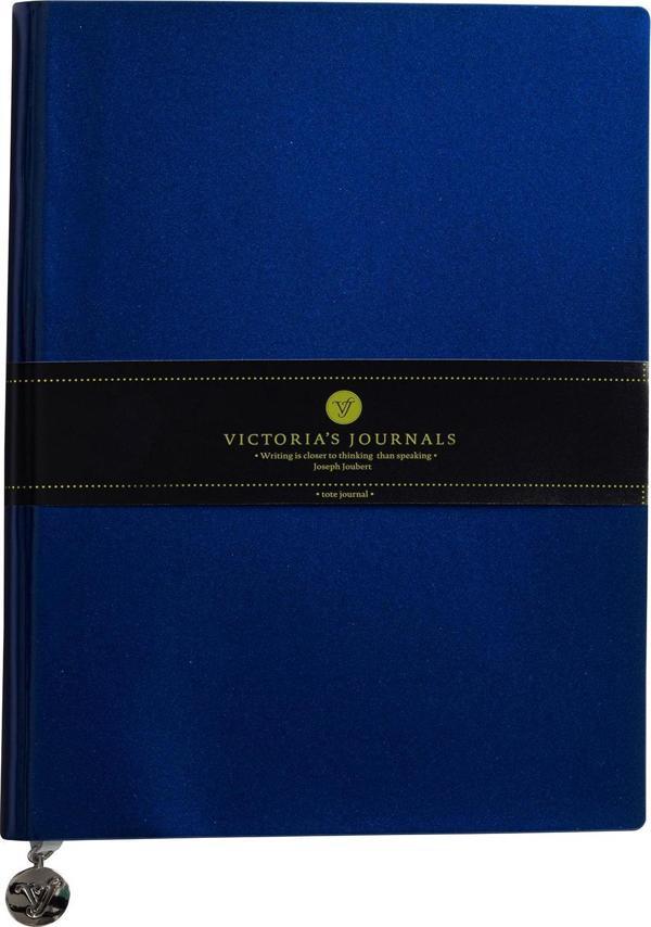 Victoria's Journals Smyth Rugan Esnek Kapak Çizgili Defter, 19x25 cm -Mavi - Image 1