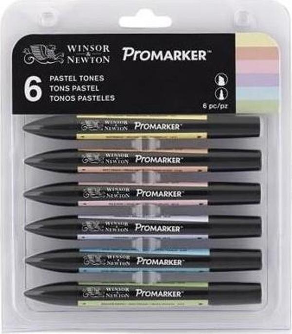 Winsor & Newton Promarker Kalem Seti 6 Renk Pastel Tones Set Pastel Tonlar - Image 1