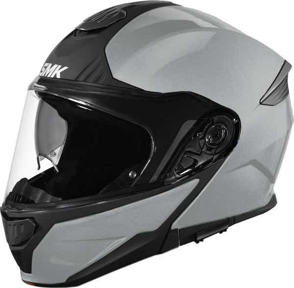 Smk Gullwing Mat Gri Çene Açılır Kask - Image 1