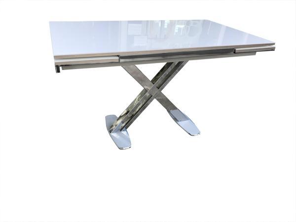 Masa 12628 X AYAK Metal Nikelaj Dikdörtgen Kelebek Yan Açılı TEMPER CAM El yapım - Image 1