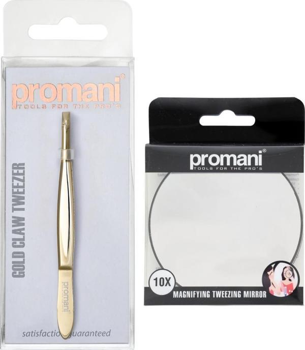 Promani Düz Uçlu Cımbız+10x Büyüteçli Ayna - Image 1