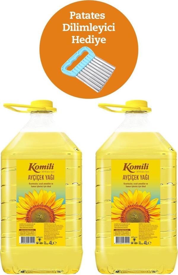 Komili AYÇİÇEK YAĞI 4 LT PET * 2 + Patates Dilimliyici Hediyeli - Image 1