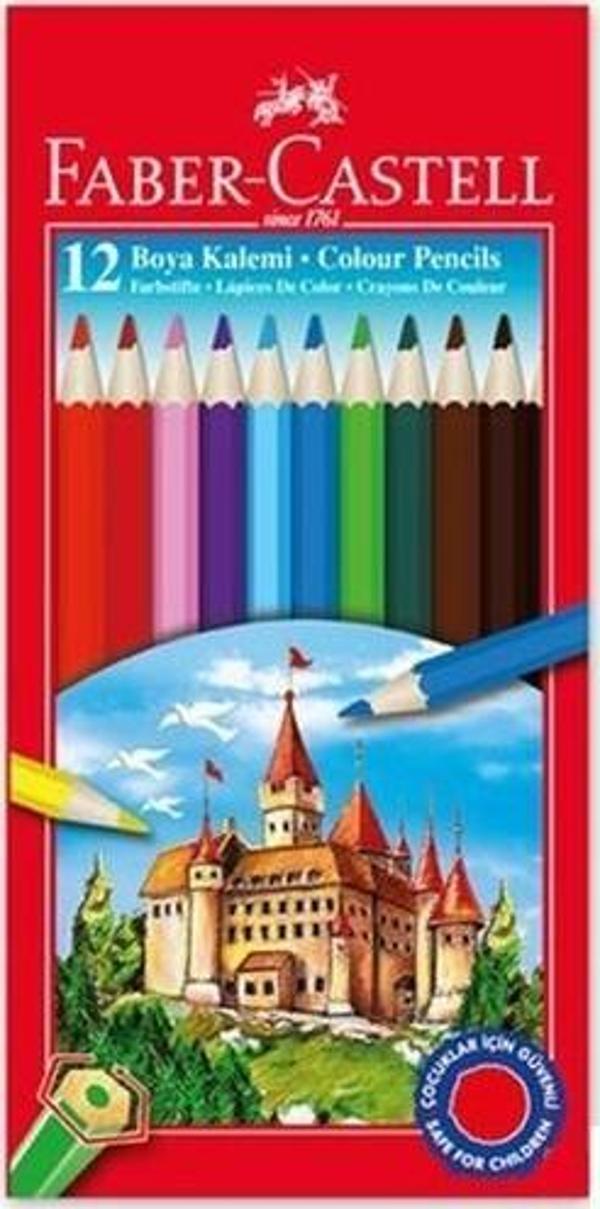 Faber-Castell Karton Kutu Tam Boy 12'li Kuru Boya Seti - Image 1