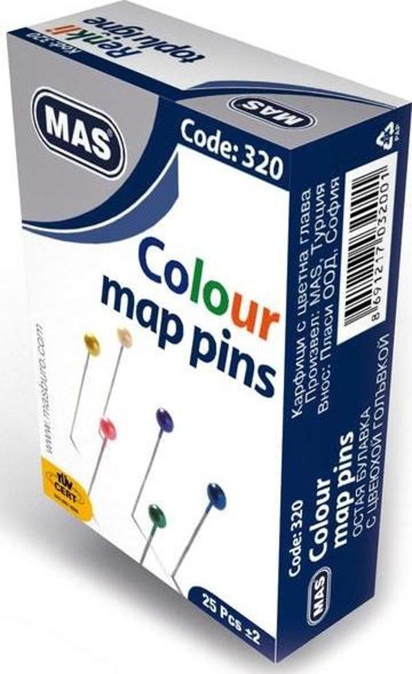 Mas 320 Toplu İğne Renkli Baslı 32 Mm - Image 1